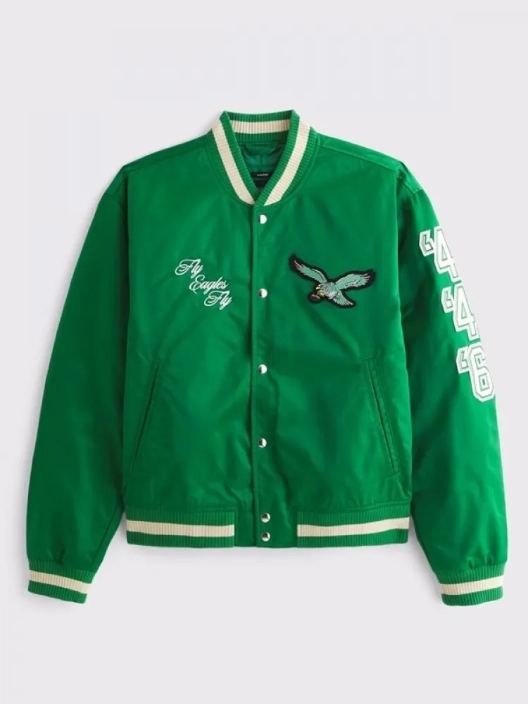 Abercrombie Chiefs Green Varsity Satin Bomber Jacket 750x1000fit