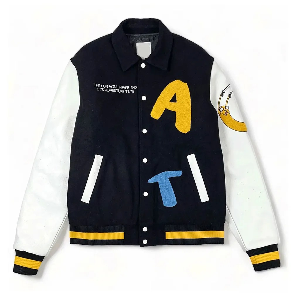 Adventure Time Black and White Varsity Jacket 1000x1000fit