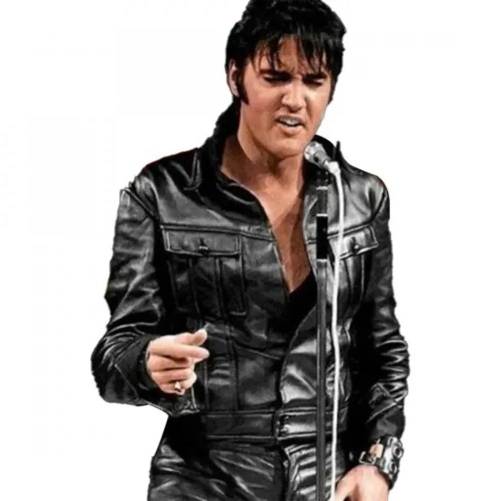 American Singer Elvis Presley Black Leather Jacket 1000x1000fit