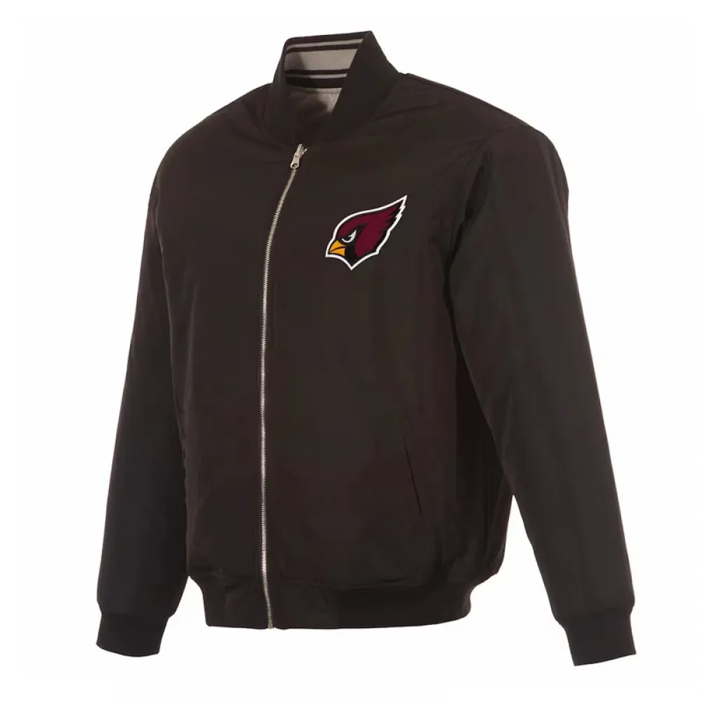 Arizona Cardinals Black Gray Full Zip Reversible Flight Jacket 1000x1000fit