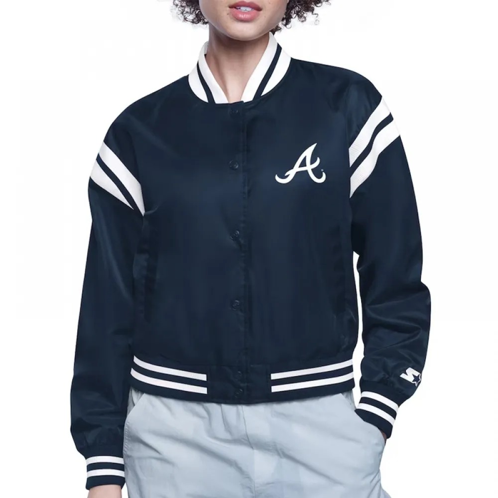 Atlanta Braves Printed Logo Navy Varsity Satin Jacket 1000x1000fit