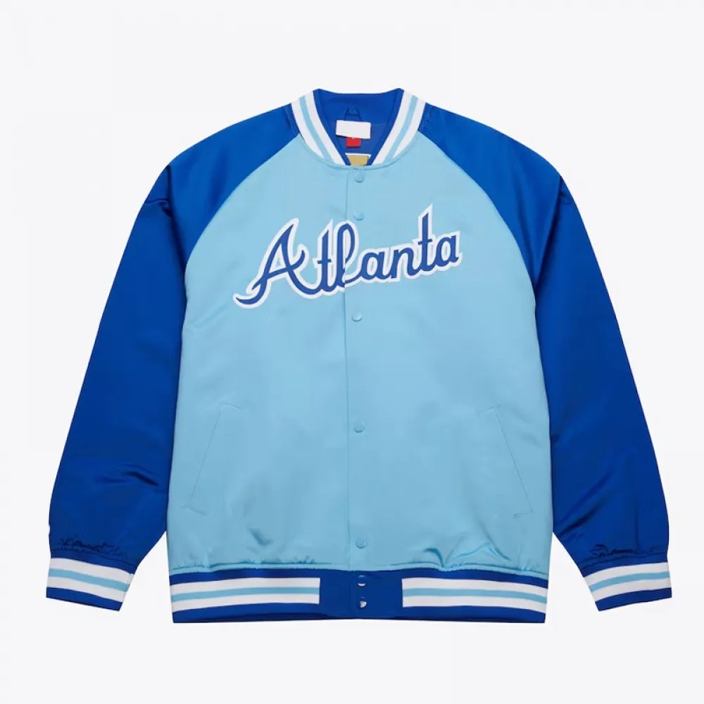 Atlanta Braves Vintage Logo Double Clutch Blue Satin Jacket 1000x1000fit