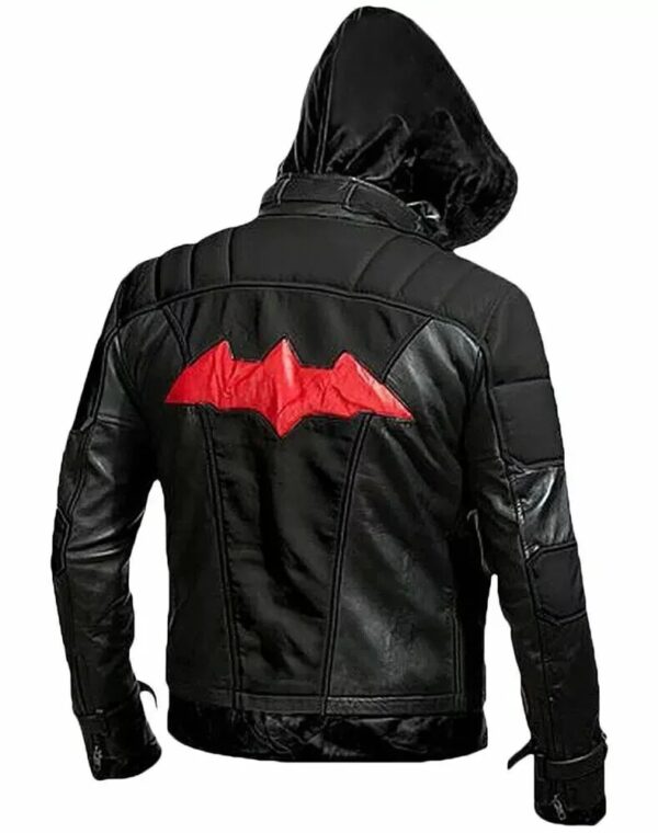 batman arkham knight game red hood leather jacket with cosplay costume