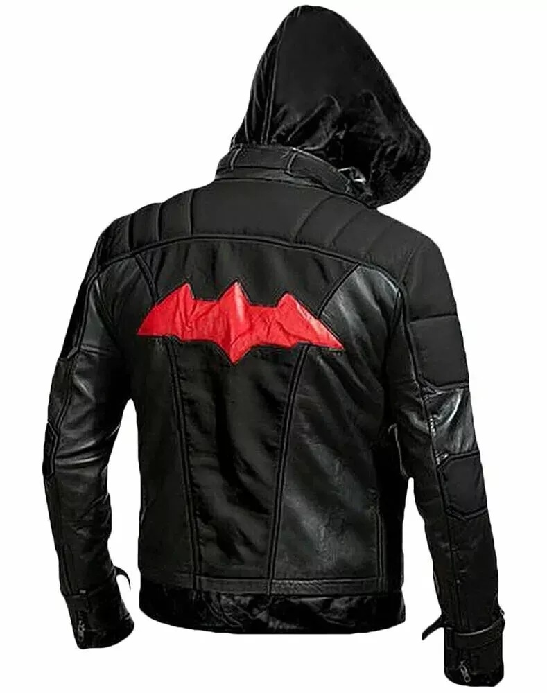 Batman Arkham Knight Game Red Hood Leather Jacket with Cosplay Costume