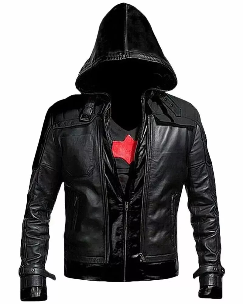 Batman Arkham Knight Game Red Hood Leather Jacket with Vest Cosplay Costume