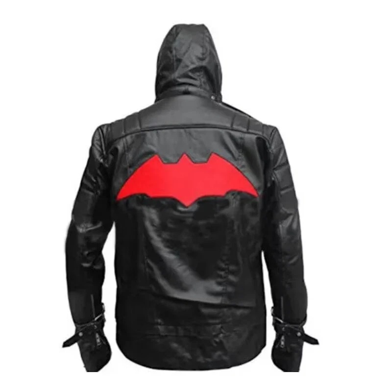 Batman Arkham Red Hood Knight Jason Black Leather Jacket & Vest