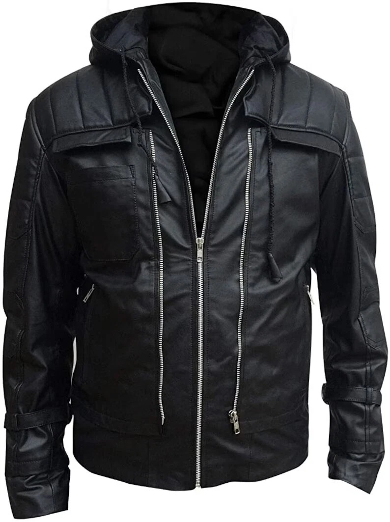Batman Arkham Red Hood Knight Jason Todd Black Leather Jacket Vest