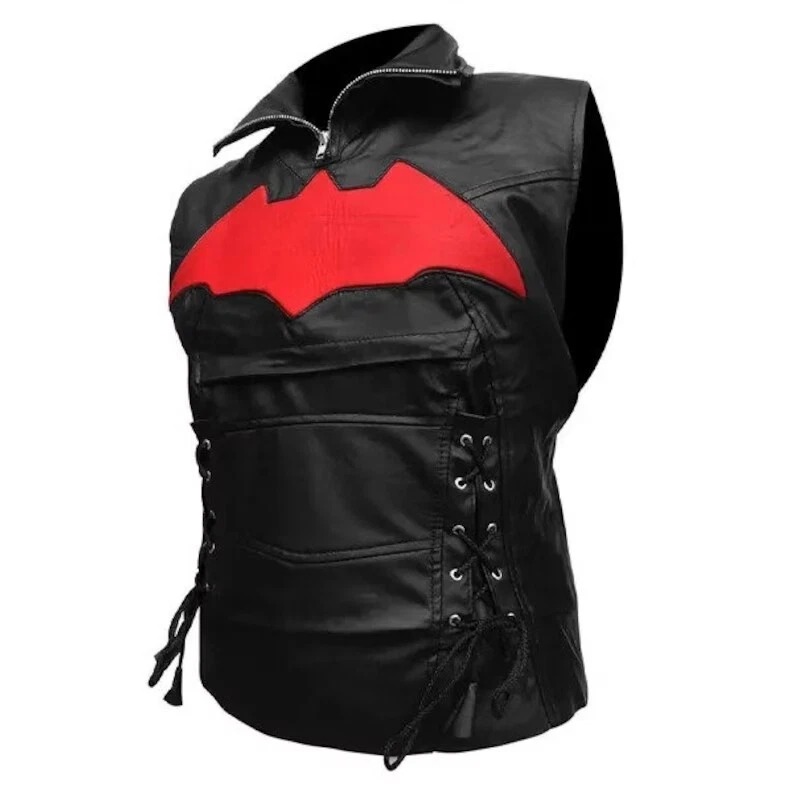 Batman Arkham Red Hood Knight Jason Todd Black Leather & Vest
