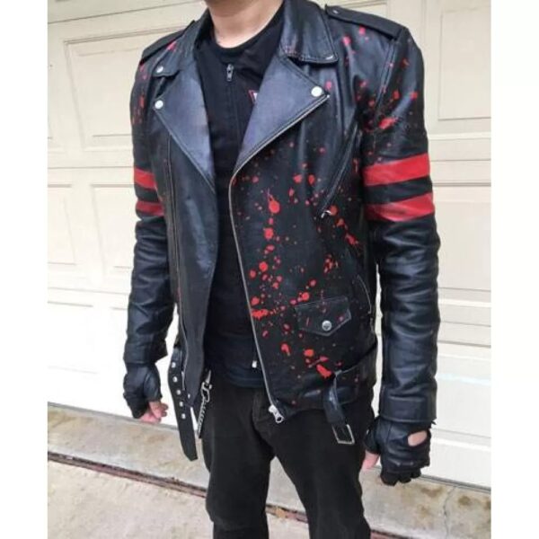custom hand painted punk bloody punisher leather biker jacket2 1000x1000h
