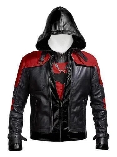 Red Hood Leather Jacket and Vest Costume New Batman Arkham Knight Game