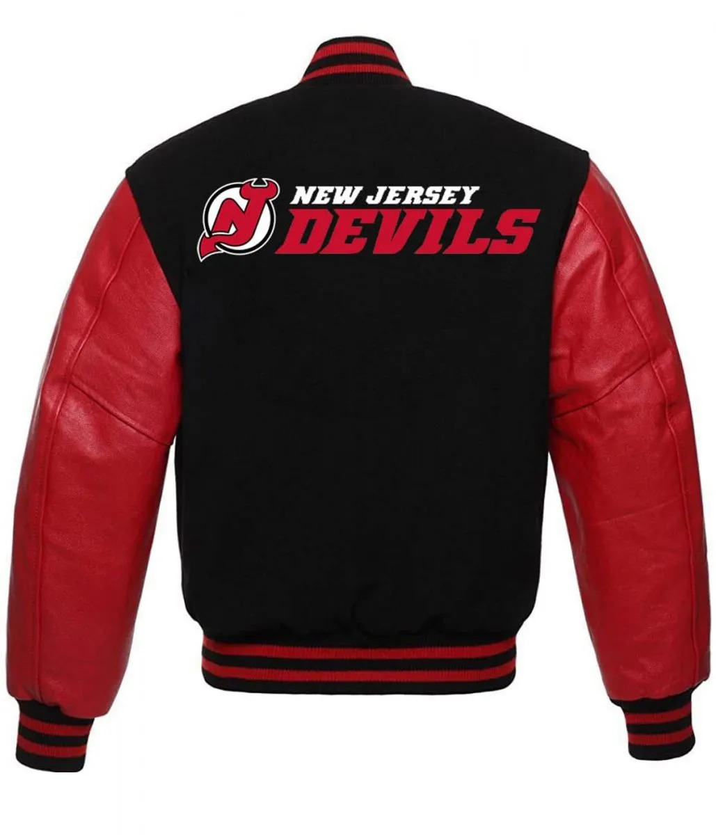 new jersey devils black and red varsity jacket scaled